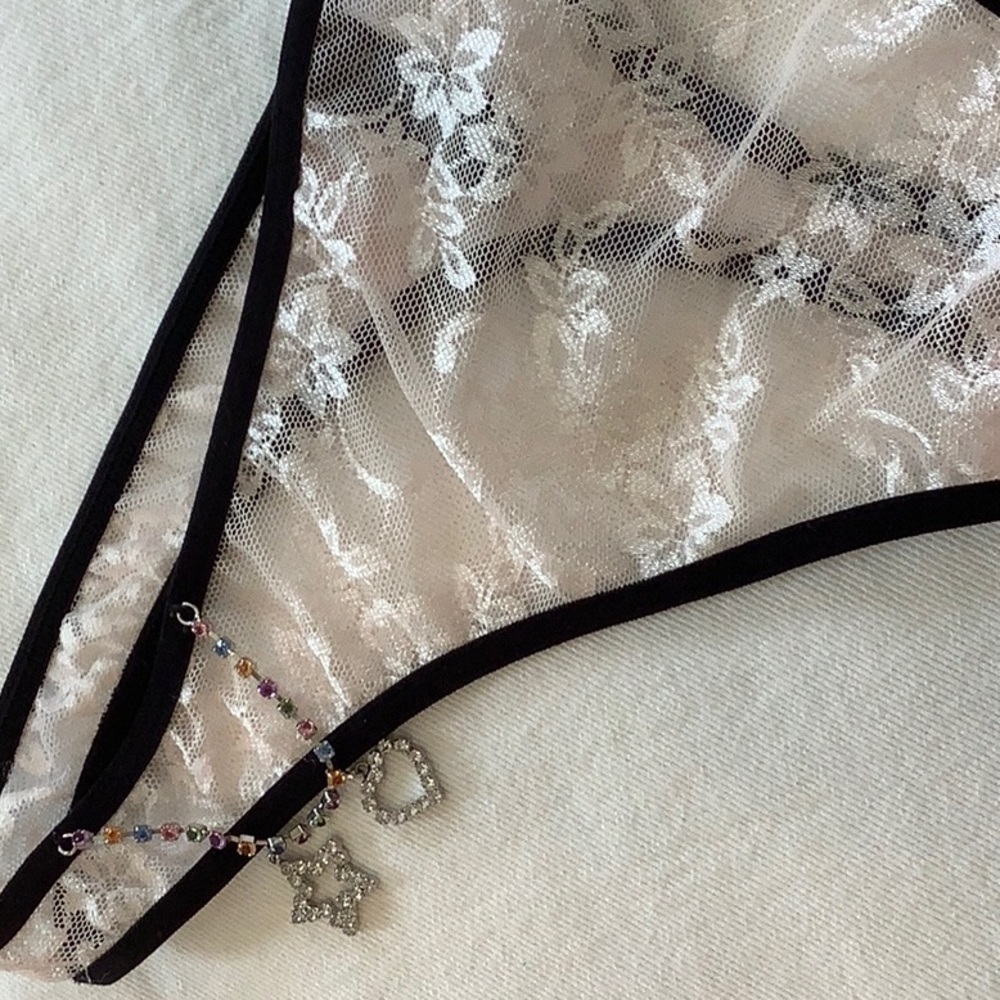 Sheer Thong W/Charms